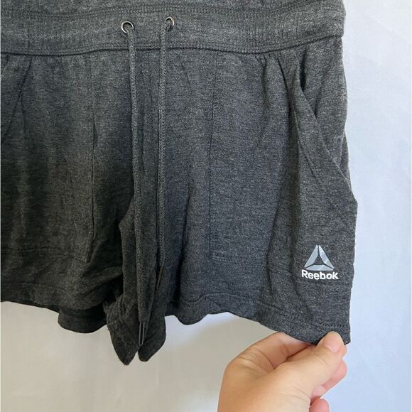 Reebok Gray Romper Womens size XS Snaps and Waist Tie - Picture 3 of 7